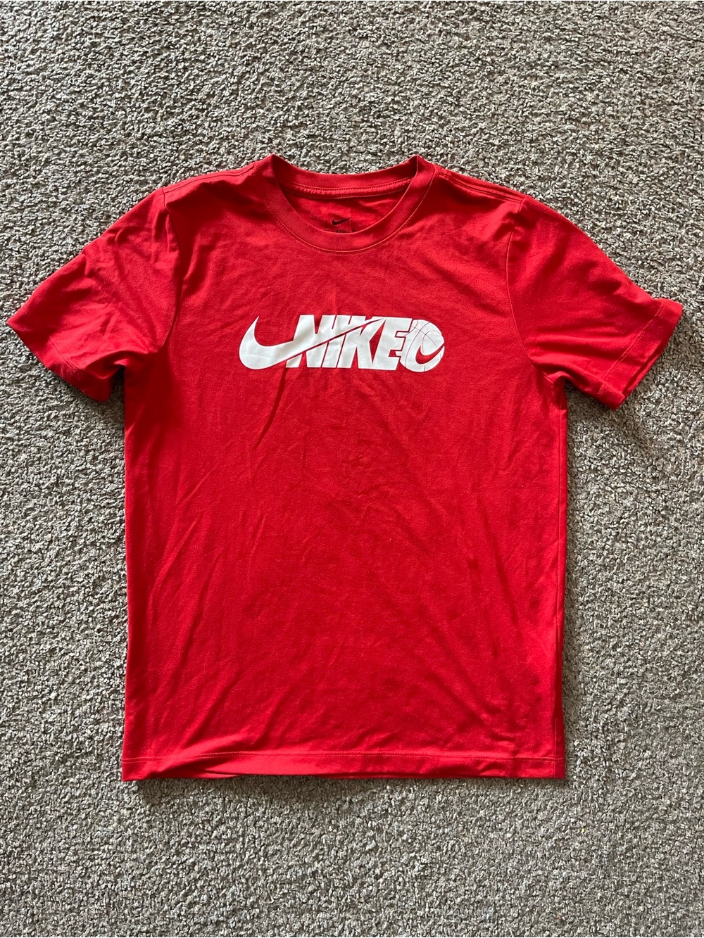 Nike Red Logo Crewneck T-Shirt for Boys